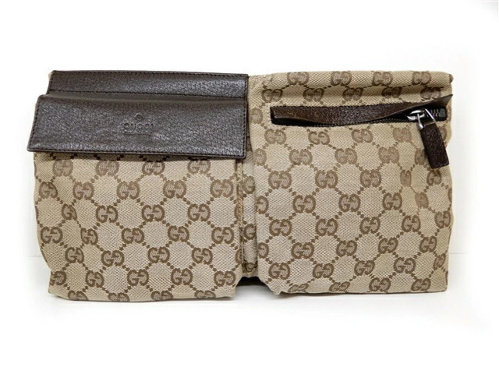 Gucci Waist Belt Crossbody bag GG canvas brown Beige Cream